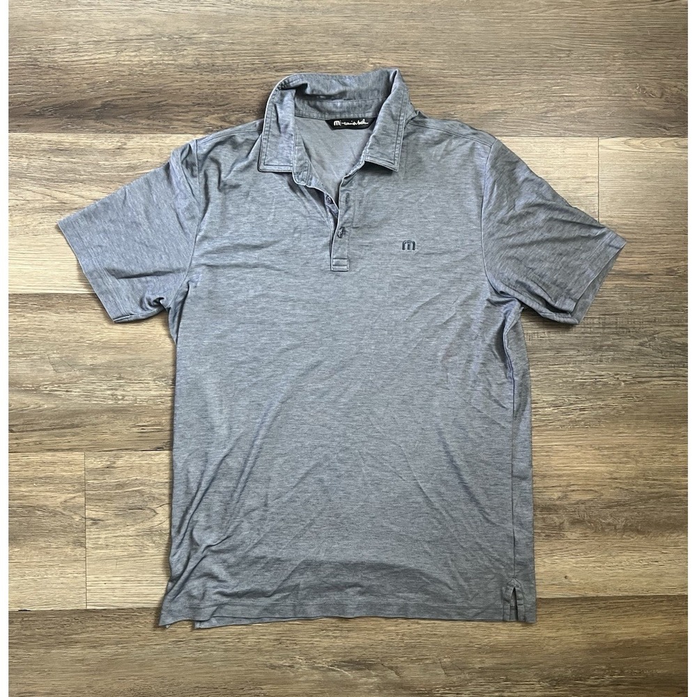 TravisMathew Polo Shirt Men's L Gray Pima Cotton Performance Golf 1MU417